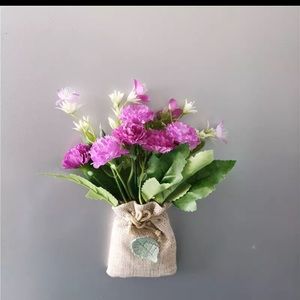 Flower with Linen Bag Fake Flowers with Magnet 🌹👌